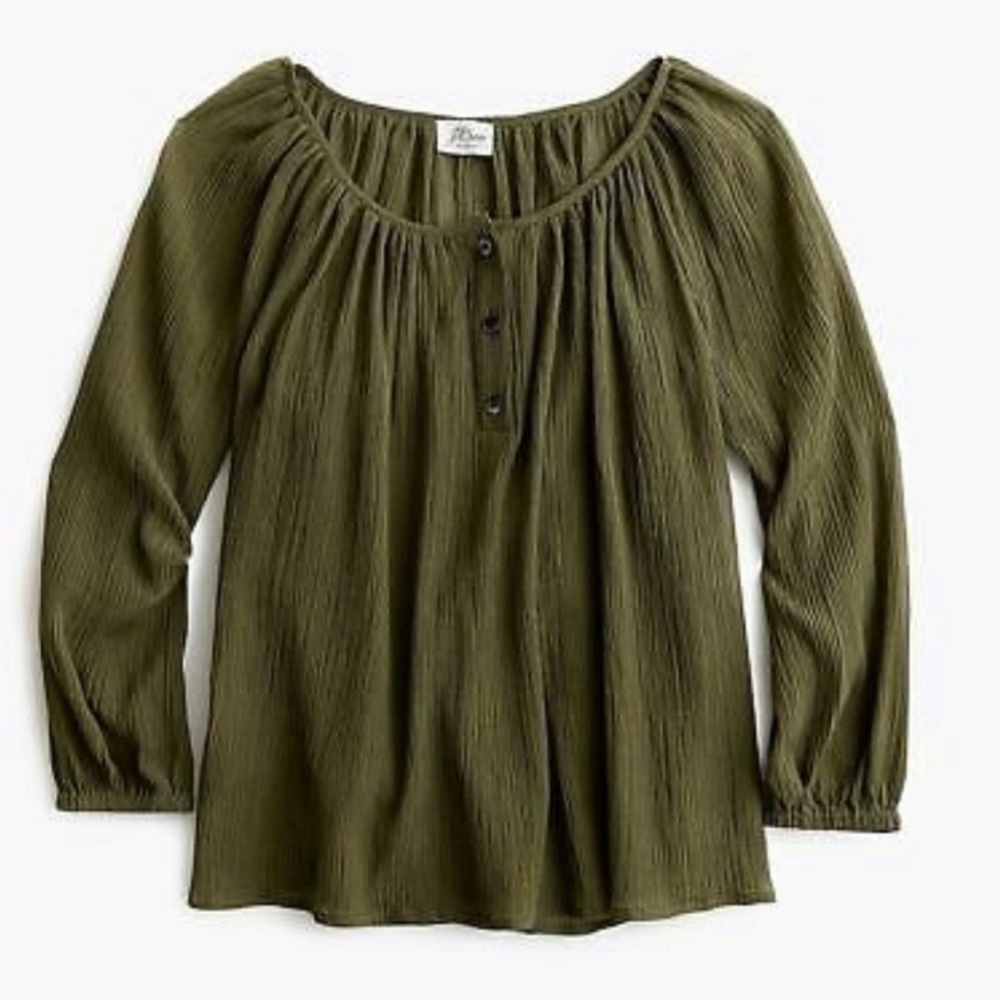 3/$25 NWT- J Crew Crinkle Popover Shirt